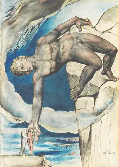 Antaeus Setting Down Dante and Virgil In The Last Circle of Hell William Blake
